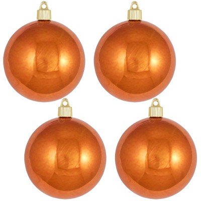 Christmas by Krebs 4ct Mandarin Orange Shatterproof Christmas Ball Ornaments 4" (100mm)