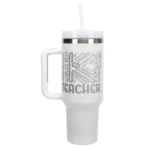 Elanze Designs World's Best Kindergarten Teacher 40 oz. Stainless Steel, Large Water Bottle Coffee Mug, Spill & Leak Resistant, Thermal Travel Tumbler - 1 of 1