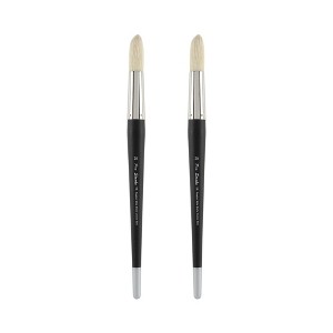 Creative Mark Pro Stroke Premium White Chungking Hog Bristle Artist Paint Brush - Round  - Natural Bristle Brush w/ Great Control Suitable for Oils, - 1 of 4