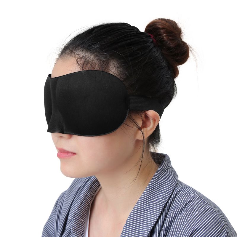 Unique Bargains 3D Soft Padded Sleep Rest Relax Sleeping Blindfold Eye Masks Black 8.5 x 3.4 x 2.8" 1 Pc, 5 of 6