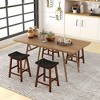 Tangkula Saddle Stools Set of 4 25.5 Inch Counter Height Stools w/ PU Leather Woven Seat Brown - 4 of 4