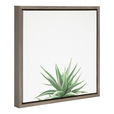 Neutral Green Succulent Framed Canvas Wall Art, 20" x 19"