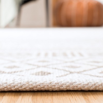 Gray Floral Handwoven Cotton 4' x 6' Area Rug