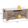Farmhouse Wooden Storage Bench with Safety Hinge, Versatile Toy Chest and Entryway Storage Chest for Bedroom & Living Room - 4 of 4