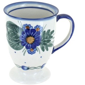 Blue Rose Polish Pottery 14C WR Unikat Pedestal Mug - 1 of 1