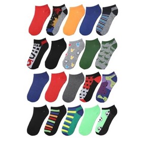 Kids Boys Animal No Show Socks - 20 Pairs - 1 of 3
