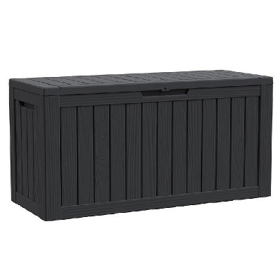 Dolonm 80 Gallon Deck Box, Outdoor Storage Box, polypropylene resin,Waterproof Resin Storage Bin with Lockable Lid