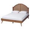 Baxton Studio King Ridgely Wood and Rattan Platform Bed Walnut Brown - image 2 of 4