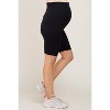 PinkBlush Black Wide Band Maternity Biker Shorts - 3 of 4
