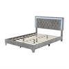 Queen Size(83.7 x 64 x 44.5 inches) Bed Frame, Tufted Headboard, Adjustable LED Lights, Metal Feets, Velvet Upholstered Platform Bed - 4 of 4