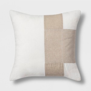 Colorblock Square Throw Pillow Neutral - Project 62 , Beige