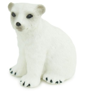 Collectible Wildlife Gifts | Polar Bear Cub, Sitting, Museum Quality, Hand Painted, Rubber Animal, Diorama, Toy,  Gift,  2  Inches.  CH807 BB188 - 1 of 4