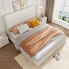 Upholstered Platform Bed Frame with Storage Drawers, Corduroy Wingback with Tufted Headboard and Footboard, No Box Spring Needed - 4 of 4