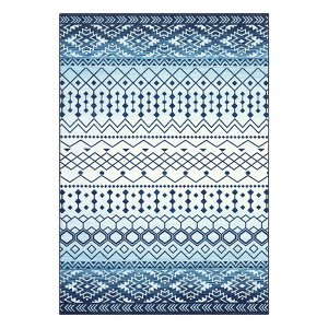 Washable Vintage Printed Rug Non Slip Low Pile Rug Soft Geometric Throw Floor Cover Foldable Indoor Carpet for Living Room Bedroom - 1 of 4