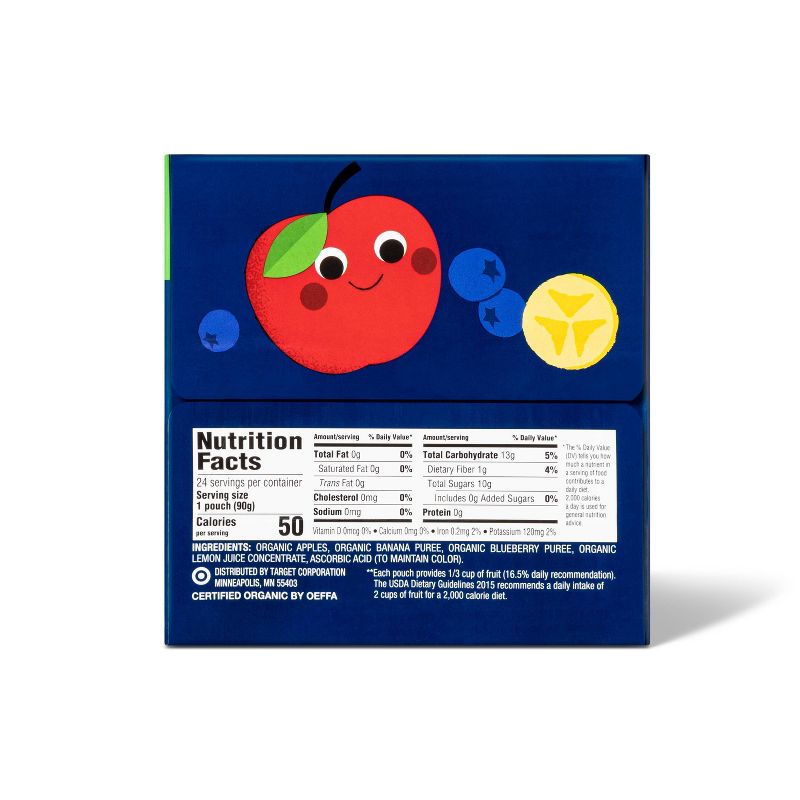 Apple Banana Blueberry Fruit Puree Pouches - 4.76lb/24ct - Good &#38; Gather&#8482;, 4 of 7