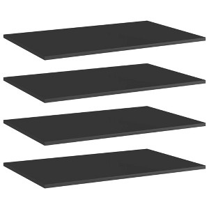vidaXL Bookshelf Boards 4 pcs High Gloss Black 31.5 in.x19.7 in.x0.6 in. Engineered Wood - 1 of 4