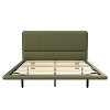 PAGED Full Size Floating Bed with LED Light, Modern PU Leather Bed Frame with Metal Legs for Kids, Teens, Adults, No Box Spring Required - 2 of 4
