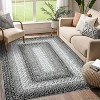 Braided Print Area Rug - Non-Slip Rustic Carpet for Living Room, Bedroom, Nursery - Aesthetic Distressed Accent Mat - 3 of 4