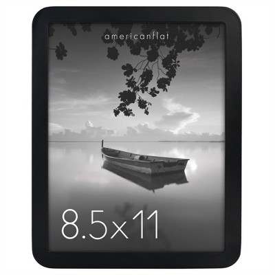 Americanflat Curved Corner Photo Frame With Shatter-Resistant Glass - Black