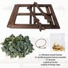 Rustic Wood Window Frame with Green Wreath and Arrows Wall Decor Farmhouse Hanging Decoration Wooden Window Pane Set of 2 Brown - 2 of 4