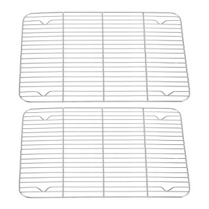 Unique Bargains 304 Stainless Steel Roasting Baking BBQ Grill Net 2 Pcs - 1 of 4