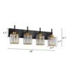 LLHZSY 3/4/5 Light Modern Dimmable Crystal Bathroom Vanity Light Wall Sconces with Crystal Shades - Black and Gold/Chrome - 3 of 4