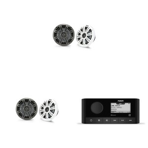 Fusion MS-RA60 Marine Stereo With Wireless Connectivity w/ ( 2 Pair ) KM65 6.5-Inch (165mm) Marine Coaxial Speakers with 3/4-Inch (20mm) Tweeters, ... - 1 of 4