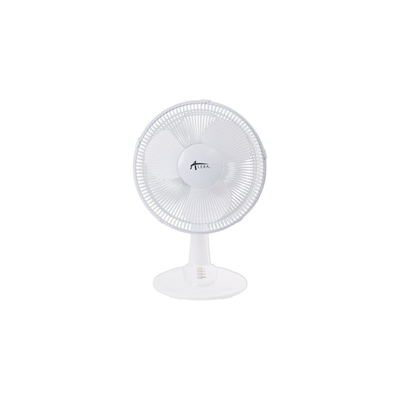 Alera 12" 3-Speed Oscillating Desk Fan, Plastic, White, 1 of 7