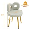 Vanity Chair with Back, Makeup Chair, Swivel Design,No Wheels,Small Upholstered Vanity Chair for Girls with Cute Bow Backrestst for Bedroom - 2 of 4