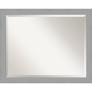 32" x 26" Brushed Nickel Framed Wall Mirror Silver - Amanti Art: Modern Beveled, No Assembly, Wall Mount - 1 of 4