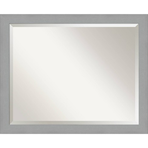 Amanti Art Brushed Sterling Silver Frame 30-in W x 30-in H Square Silver  Framed Wall Mirror in the Mirrors department at