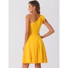INSPIRE CHIC Women's Christmas Party Elegant Flared Bow One Shoulder Evening Cocktail Dresses - 3 of 4