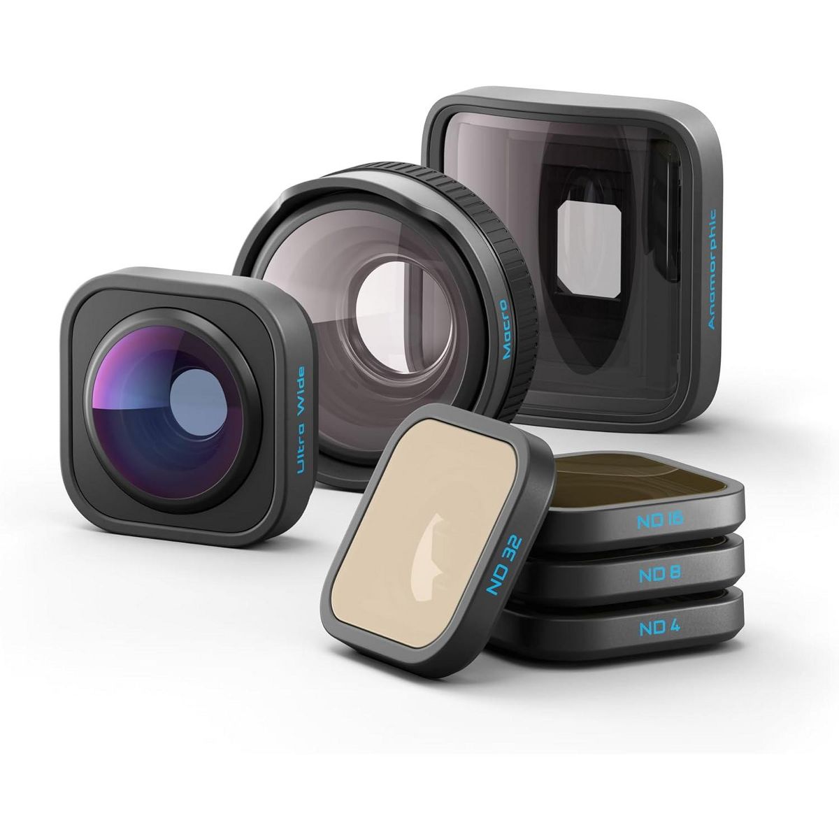 GoPro HB-Series Lens Collection (HERO13 Black) - Includes Ultra Wide Lens Mod, Macro Lens Mod, Anamorphic Lens Mod, ND Filter 4-Pack and Case