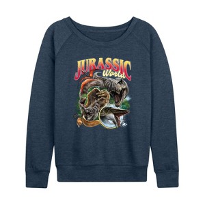 Women's - Jurassic World: Rebirth - Bootleg Lightweight French Terry Wide Neck Long Sleeve Shirt - 1 of 4