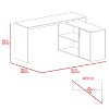 Gulches L-Shaped Home Office Desk - 59.64"W¡Á45.86"D¡Á30.11"H, 2 Open Shelves + 1 Cabinet (2 Interior Shelves), Corner-Friendly Extended Surface - 3 of 4