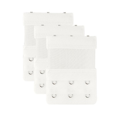 Allegra K Women's Stretchy Replacement Bra Strap Extender 2 Rows 3 Hooks 3  Pcs White : Target