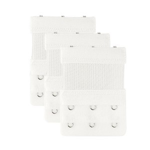 Allegra K Women's Stretchy Replacement Bra Strap Extender 2 Rows 3 Hooks 3 Pcs White - 1 of 4