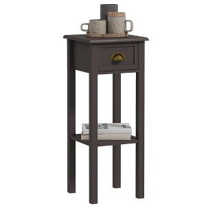 HOMCOM 2-Tier Side Table with Drawer, Narrow End Tables with Bottom Shelf, for Living Room - 1 of 4
