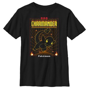 Boy's Pokemon Charmander Retro Grid T-Shirt - 1 of 4