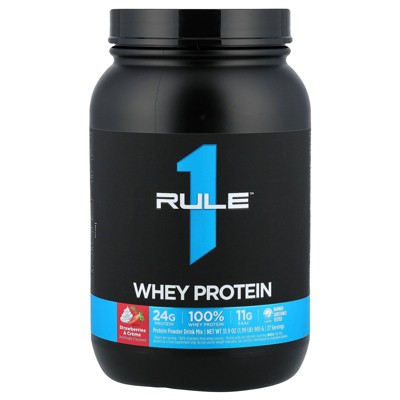 Rule One Proteins Whey Blend, Protein Powder Drink Mix, Strawberries & Creme, 1.96 lb (891 g)