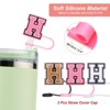 Unique Bargains Silicone Leak Reusable with Straw Cover Cap Letter Charm Accessories 6 Pcs - 3 of 4