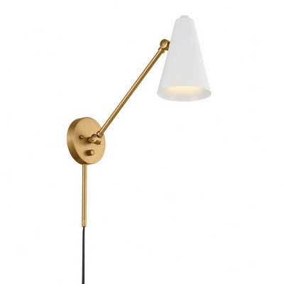 Kichler Lighting Sylvia 1 - Light Wall Light in  Natural Brass/White