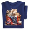 Collections Etc Patriotic Basket of Kittens Short Sleeve Graphic T-Shirt Large Women Navy - 2 of 4
