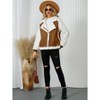 Coolmee Women's Faux Fur Jacket Lapel Cardigan Shrug Winter Fluffy Faux Fur Coat - 3 of 4