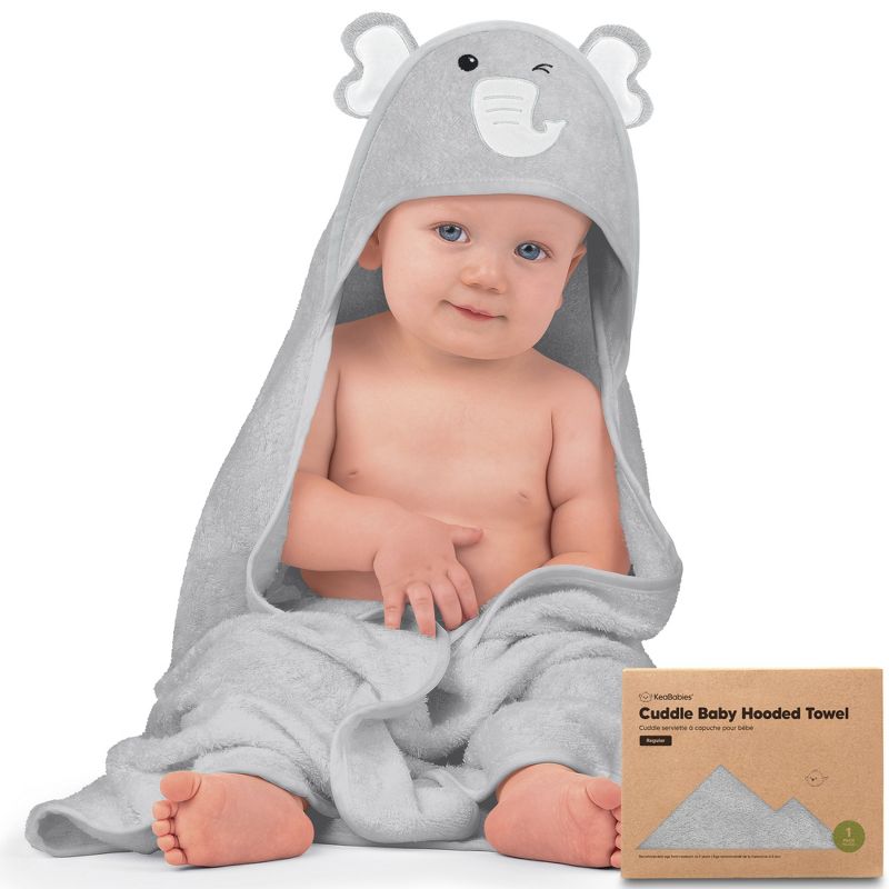KeaBabies Cuddle Baby Hooded Towel, Organic Baby Bath Towel, Hooded Baby Towels, Baby Beach Towel for Newborn, Kids, 1 of 11