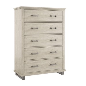 38'' Chest with 5 Drawers Beige - Accent Furniture: Festivo Farmhouse Style, Painted MDF & Particle Board - 1 of 4