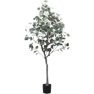 Artificial Eucalyptus Tree - Fake Silver Dollar Leaves, Realistic Eucalyptus Foliage, Silk Eucalyptus Plant, Decorative Indoor Plant - 1 of 4