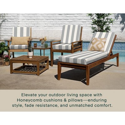 Cabana Stripe Stone Grey Highback Outdoor Dining Chair Cushion