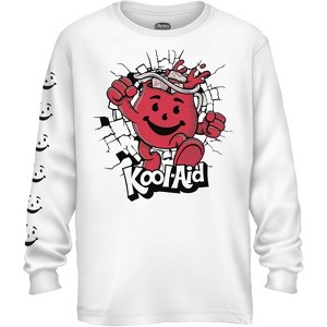 Mens Kool-Aid Oh Yeah Shirt - Kool Aid Drink Mix - Kool-Aid Man Oh Yeah Graphic Long Sleeve T-Shirt (White, Medium) - 1 of 4