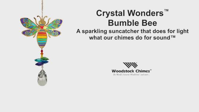 Woodstock Crystal Suncatchers, Crystal Wonders Bumble Bee, Crystal Wind Chimes For Inside, Office, Kitchen, Living Room Décor, 5"L, 2 of 8, play video